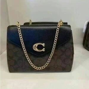 NWT Coach Tammie Shoulder Bag In Colorblock/Signature Canvas